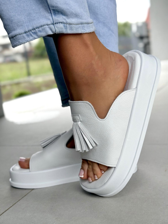 Klapki damskie OLEKSY ze skóry naturalnej Polskiej produkcji