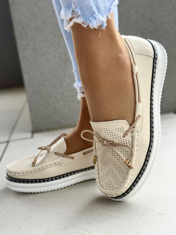 Mokasyny damskie ze skóry naturalnej