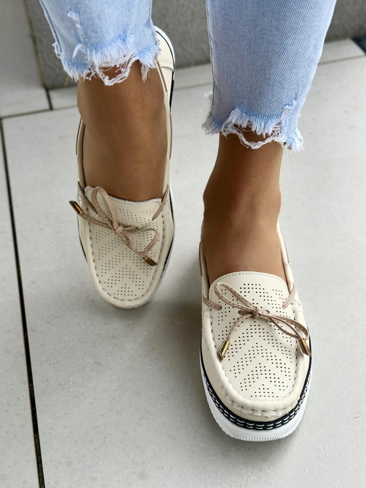 Mokasyny damskie ze skóry naturalnej