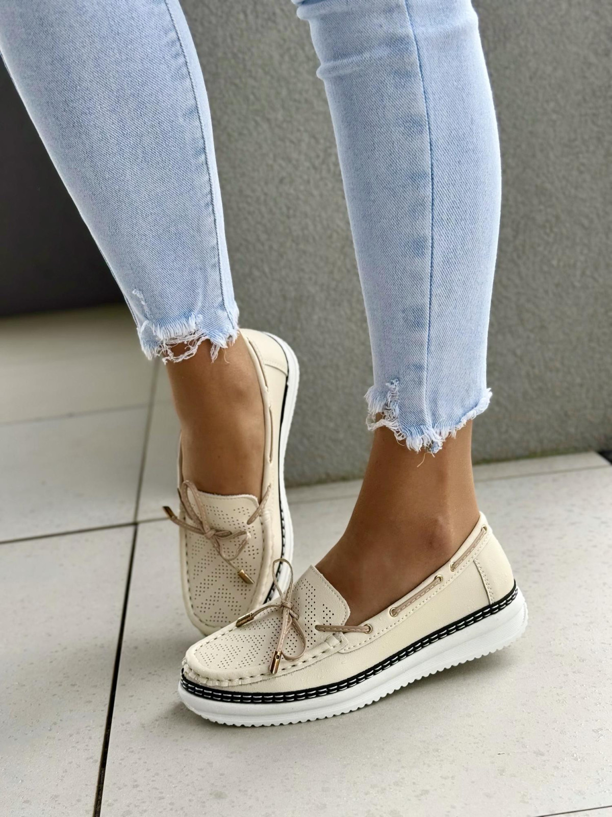 Mokasyny damskie ze skóry naturalnej