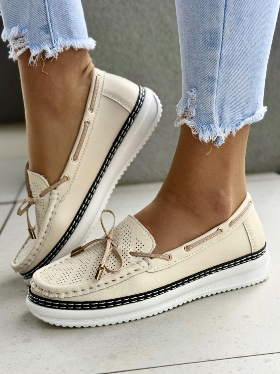 Mokasyny damskie ze skóry naturalnej