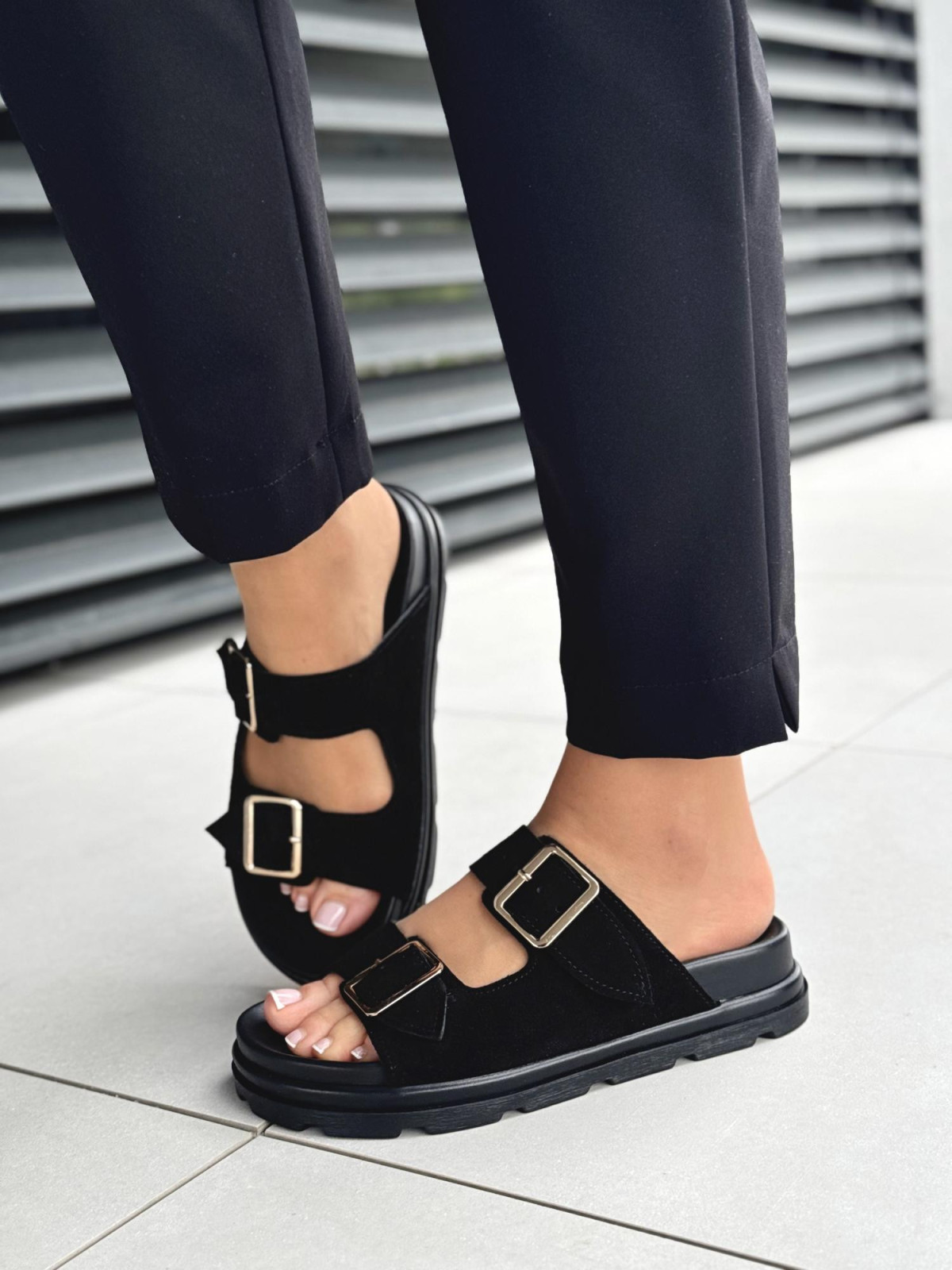 Klapki damskie OLEKSY ze skóry naturalnej Polskiej produkcji