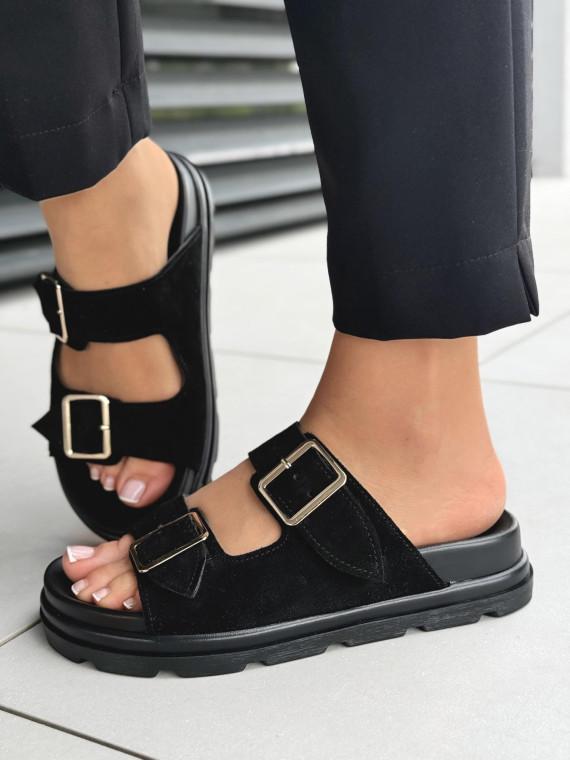 Klapki damskie OLEKSY ze skóry naturalnej Polskiej produkcji