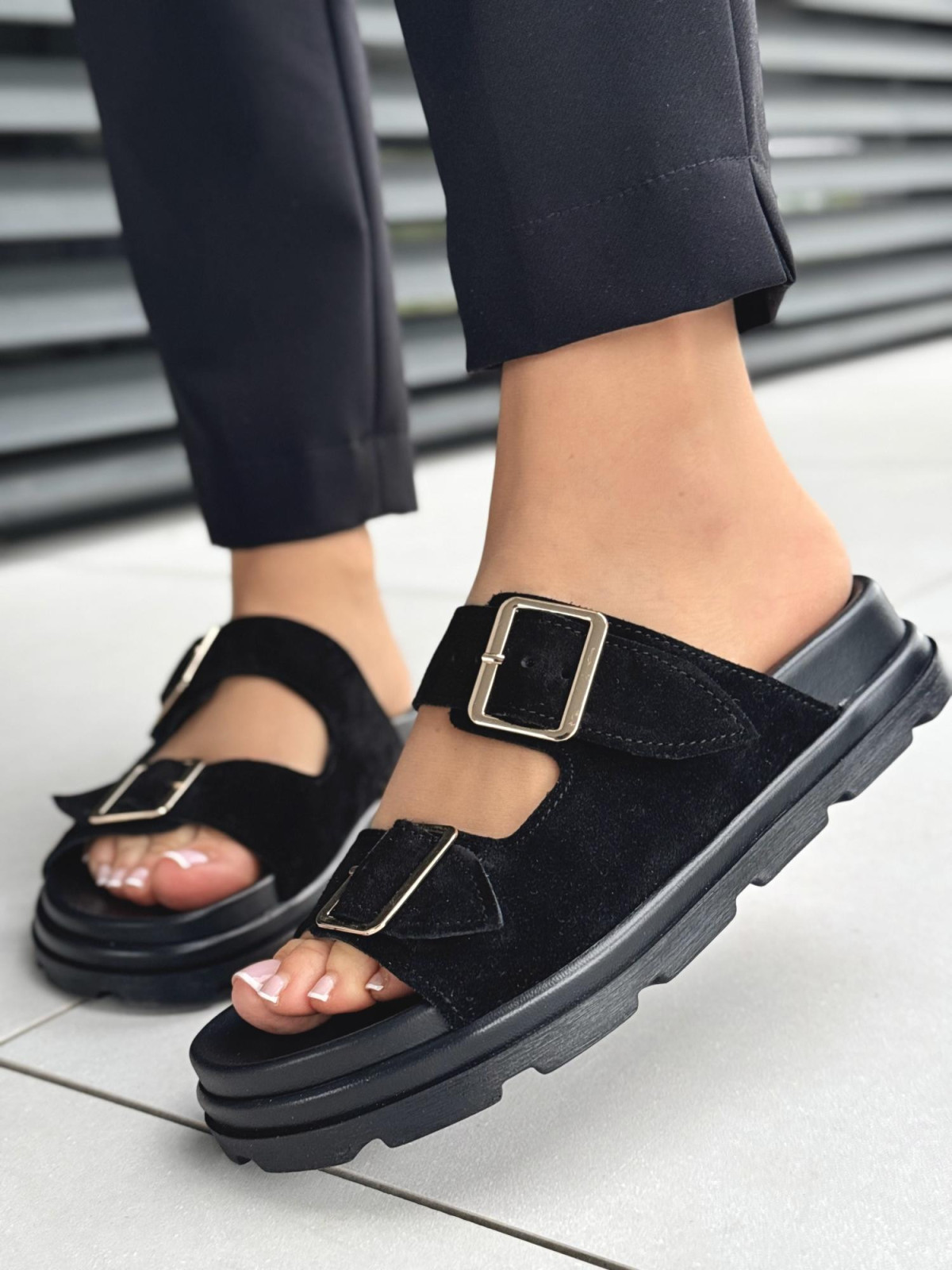 Klapki damskie OLEKSY ze skóry naturalnej Polskiej produkcji