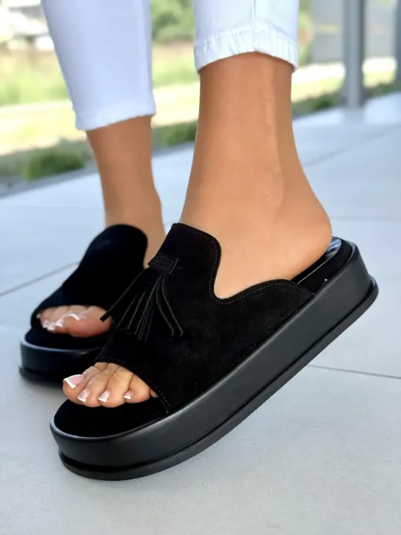 Klapki damskie OLEKSY ze skóry naturalnej Polskiej produkcji