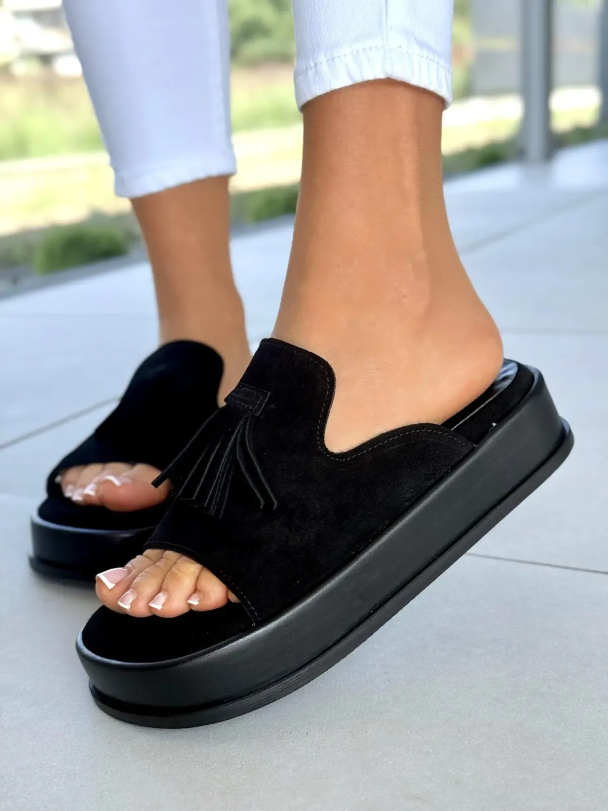 Klapki damskie OLEKSY ze skóry naturalnej Polskiej produkcji