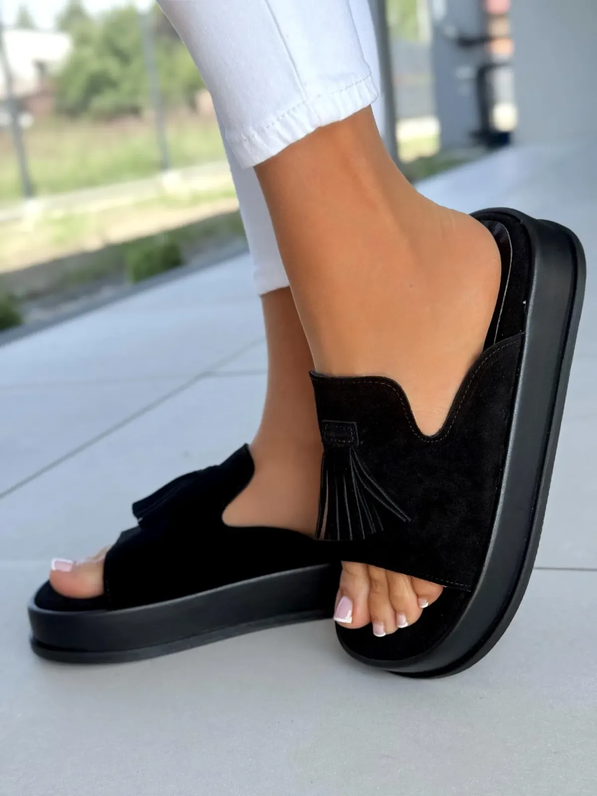 Klapki damskie OLEKSY ze skóry naturalnej Polskiej produkcji