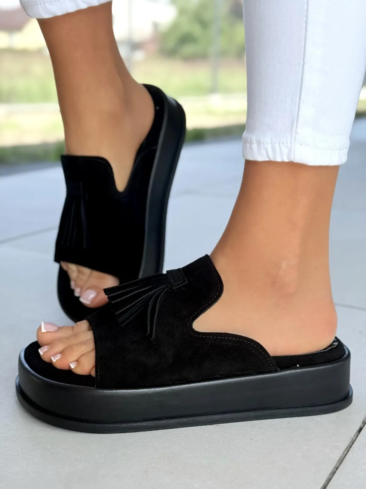 Klapki damskie OLEKSY ze skóry naturalnej Polskiej produkcji