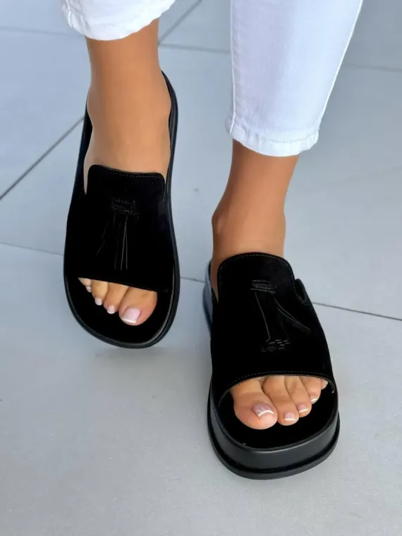 Klapki damskie OLEKSY ze skóry naturalnej Polskiej produkcji