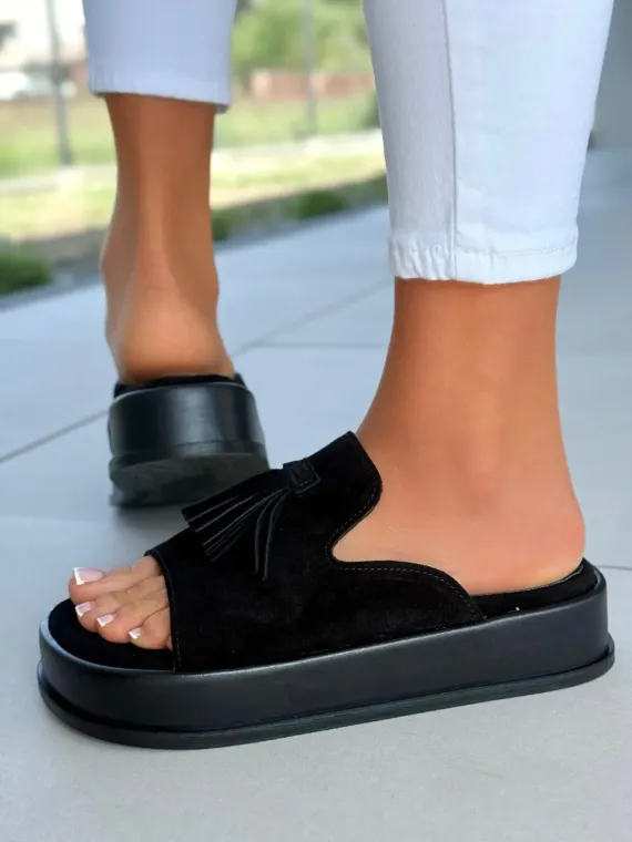 Klapki damskie OLEKSY ze skóry naturalnej Polskiej produkcji