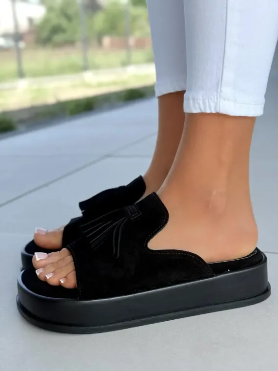 Klapki damskie OLEKSY ze skóry naturalnej Polskiej produkcji