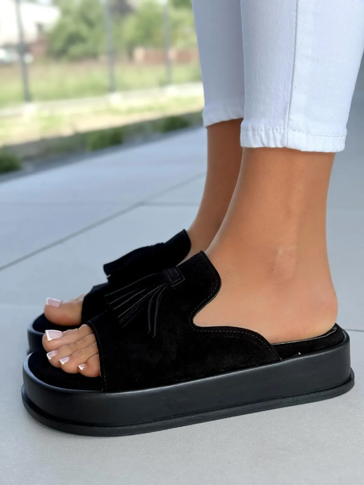 Klapki damskie OLEKSY ze skóry naturalnej Polskiej produkcji