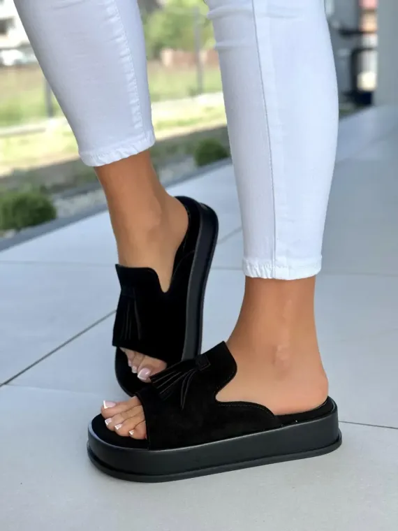 Klapki damskie OLEKSY ze skóry naturalnej Polskiej produkcji