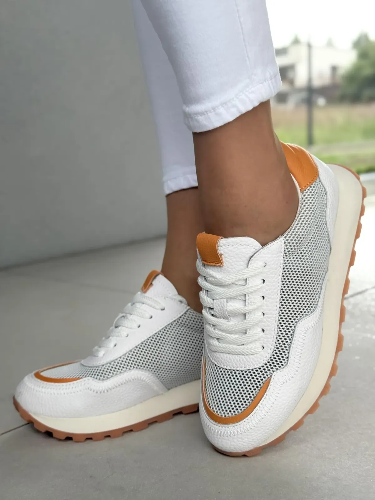 Sneakersy damskie ze skóry naturalnej