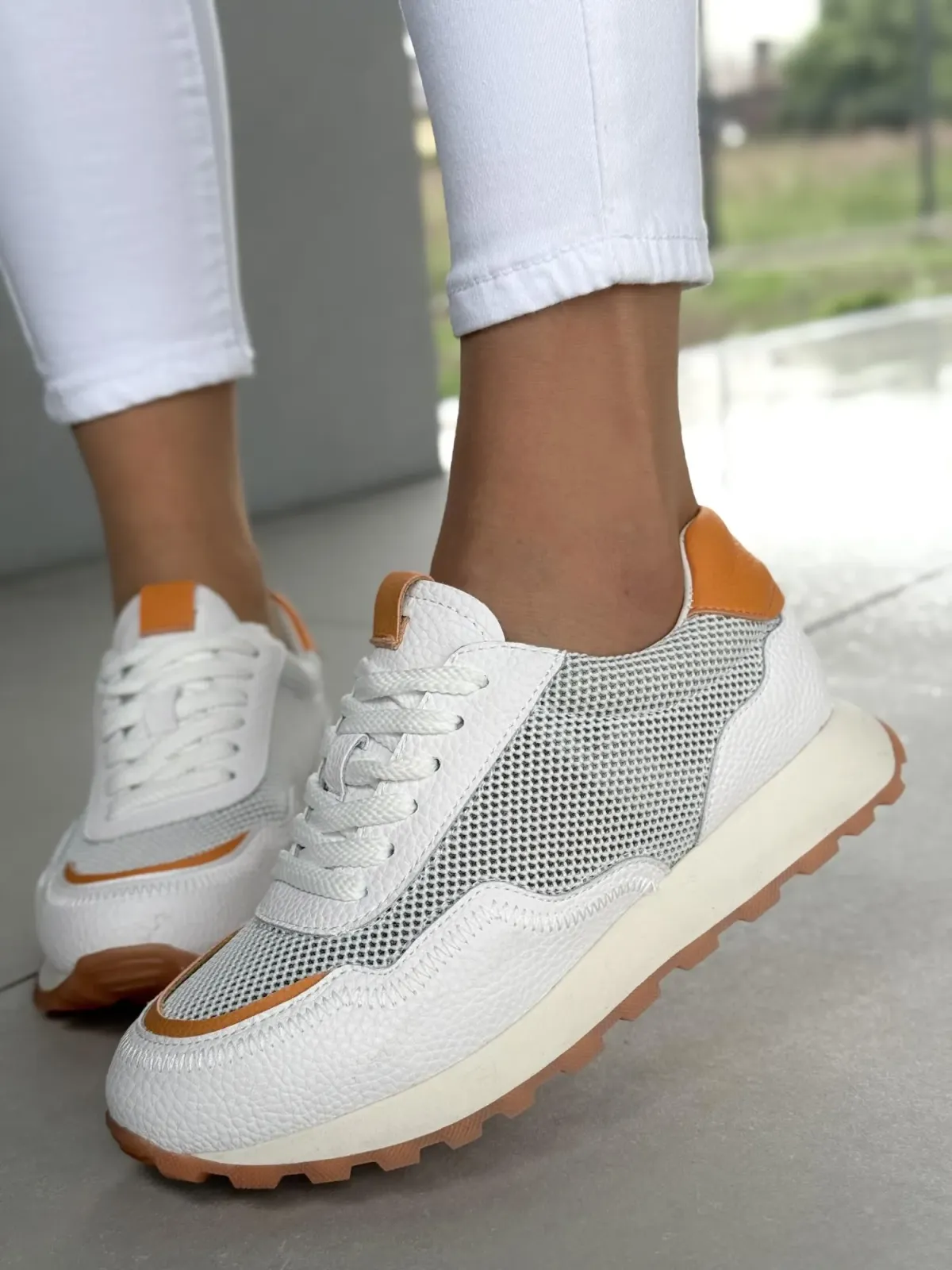 Sneakersy damskie ze skóry naturalnej