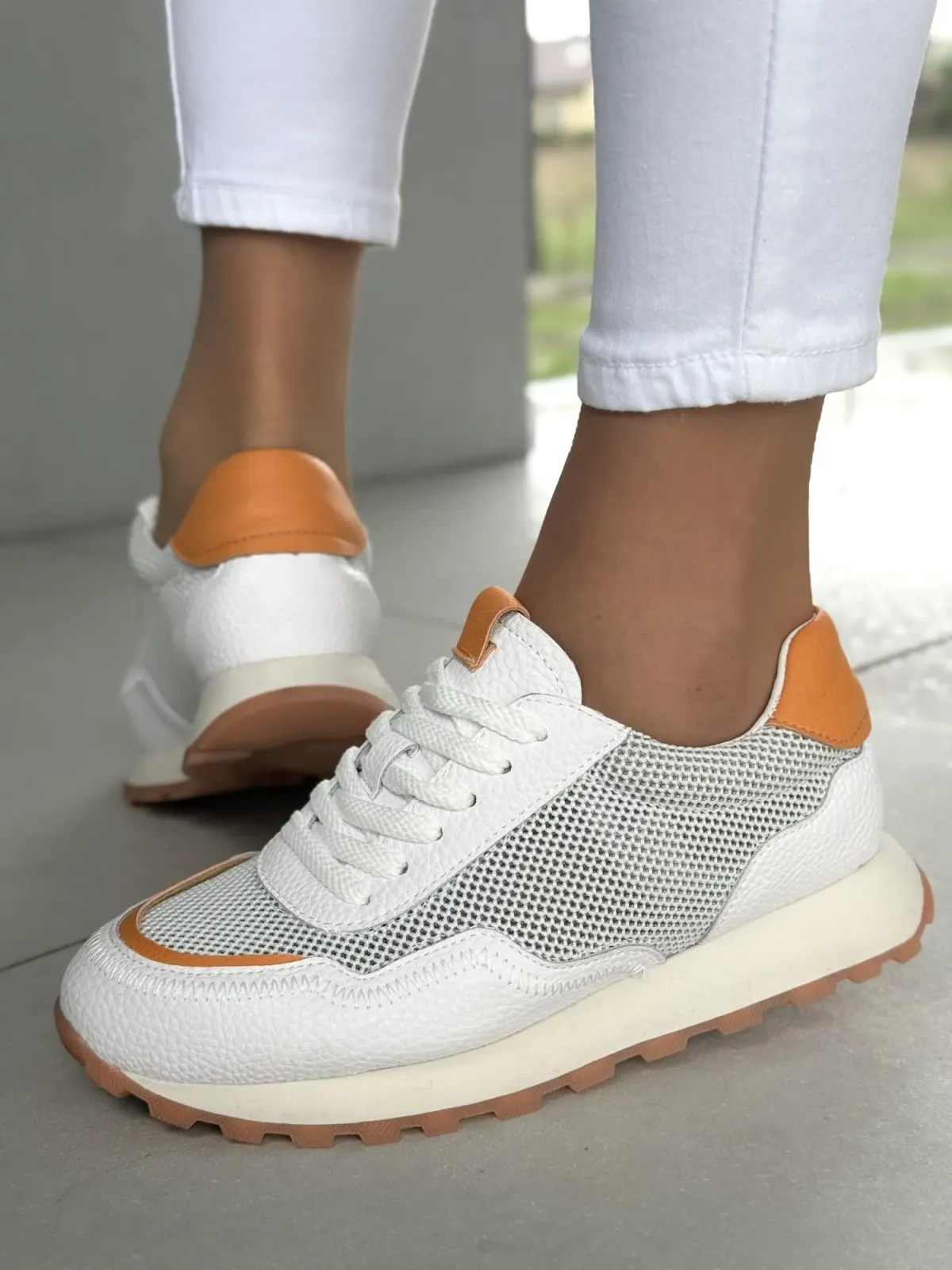 Sneakersy damskie ze skóry naturalnej