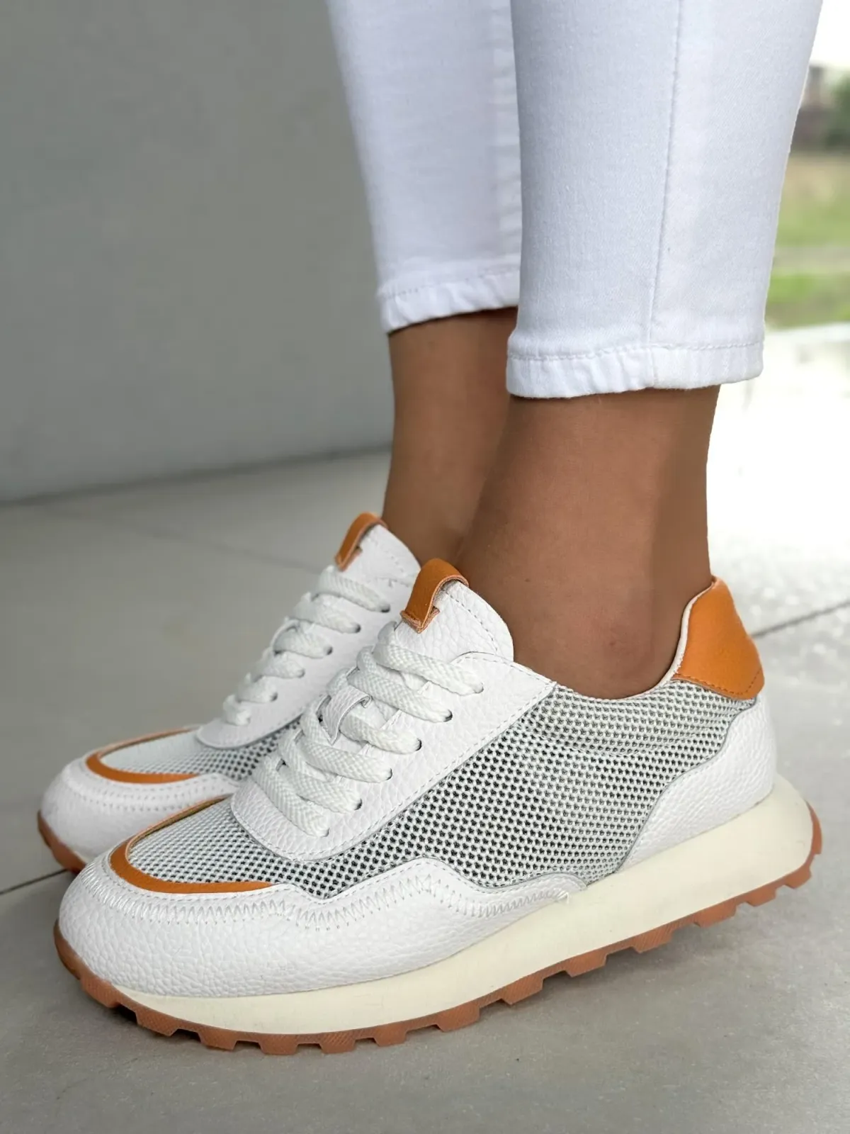 Sneakersy damskie ze skóry naturalnej