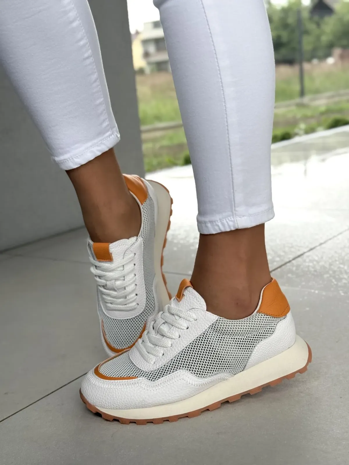 Sneakersy damskie ze skóry naturalnej