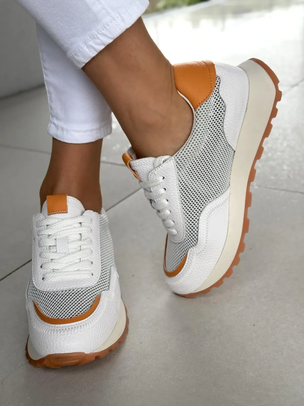 Sneakersy damskie ze skóry naturalnej