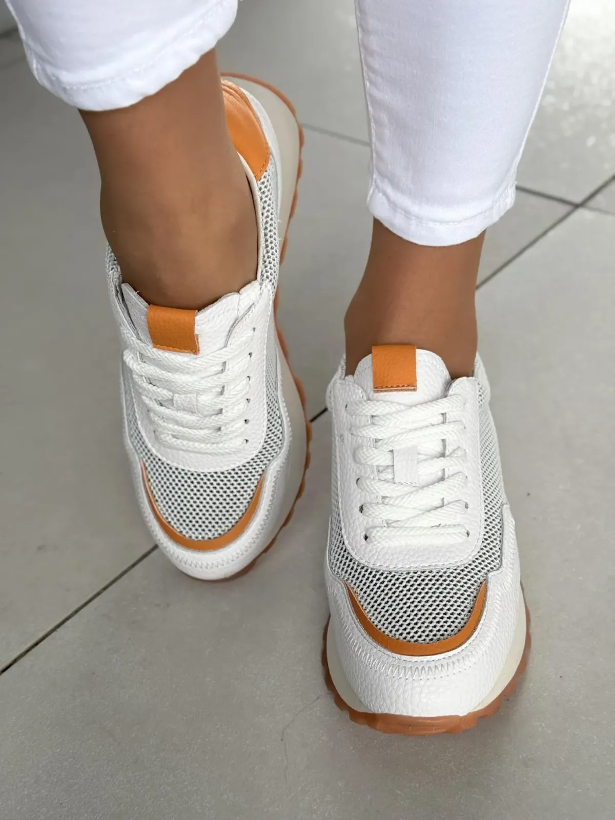 Sneakersy damskie ze skóry naturalnej