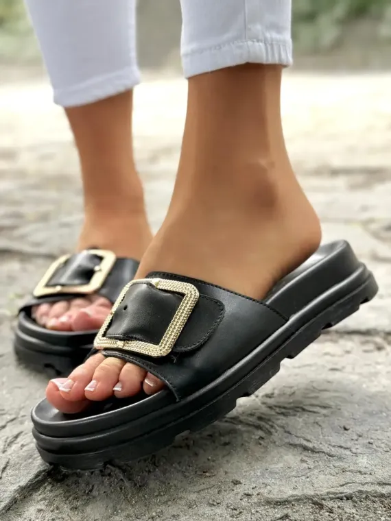 Klapki damskie OLEKSY ze skóry naturalnej Polskiej produkcji