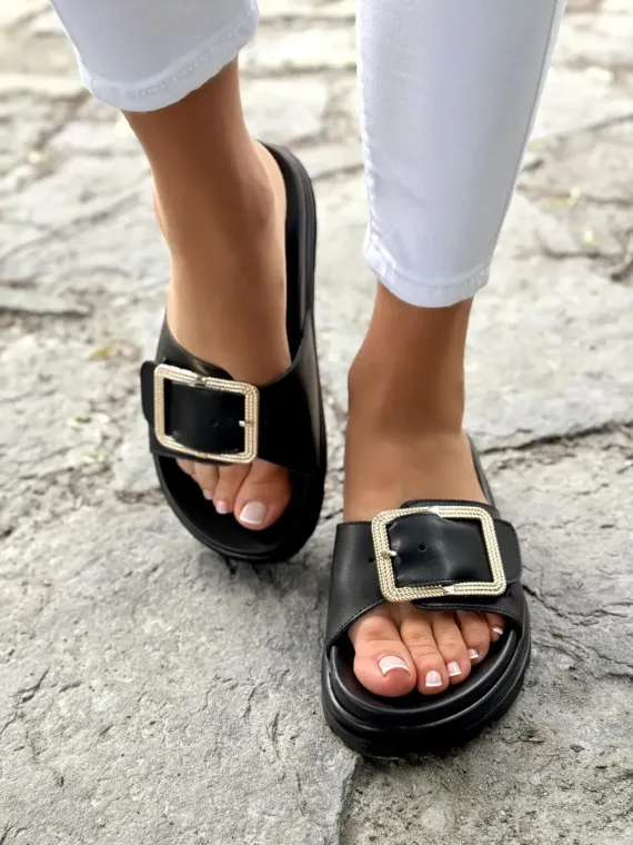 Klapki damskie OLEKSY ze skóry naturalnej Polskiej produkcji