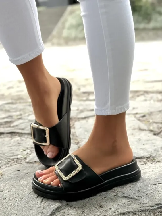 Klapki damskie OLEKSY ze skóry naturalnej Polskiej produkcji