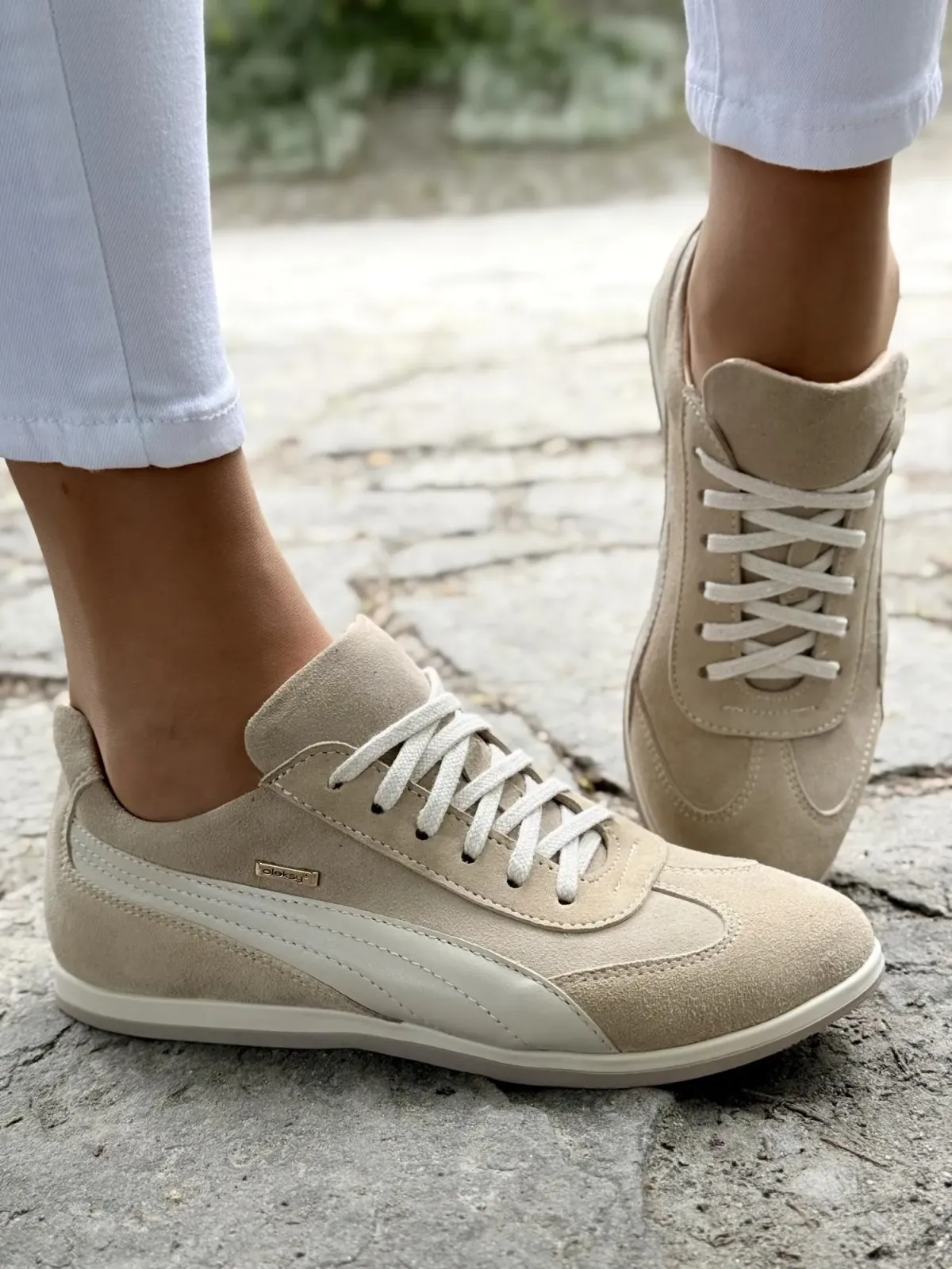 Sneakersy damskie OLEKSY ze skóry naturalnej Polskiej produkcji