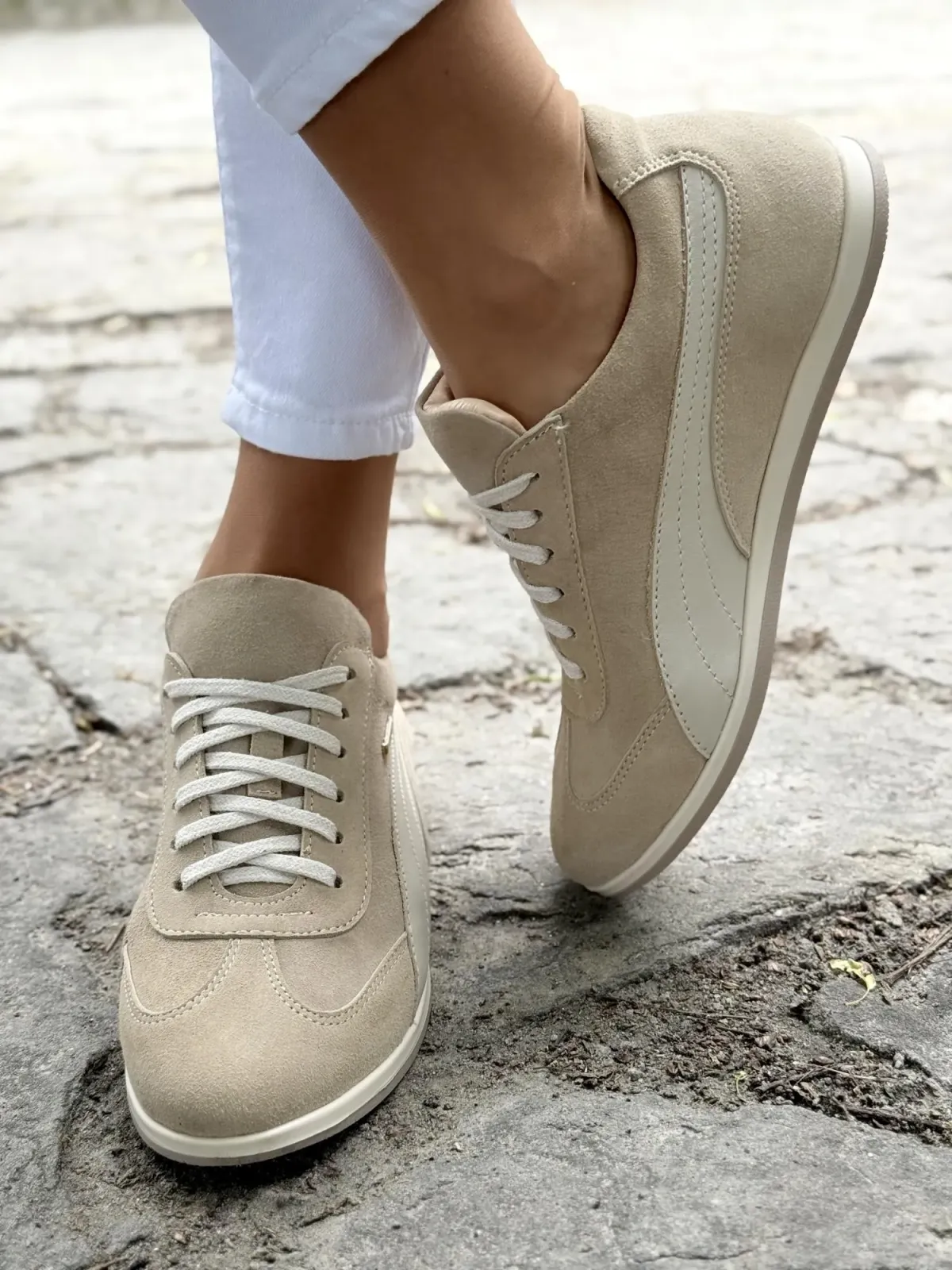 Sneakersy damskie OLEKSY ze skóry naturalnej Polskiej produkcji