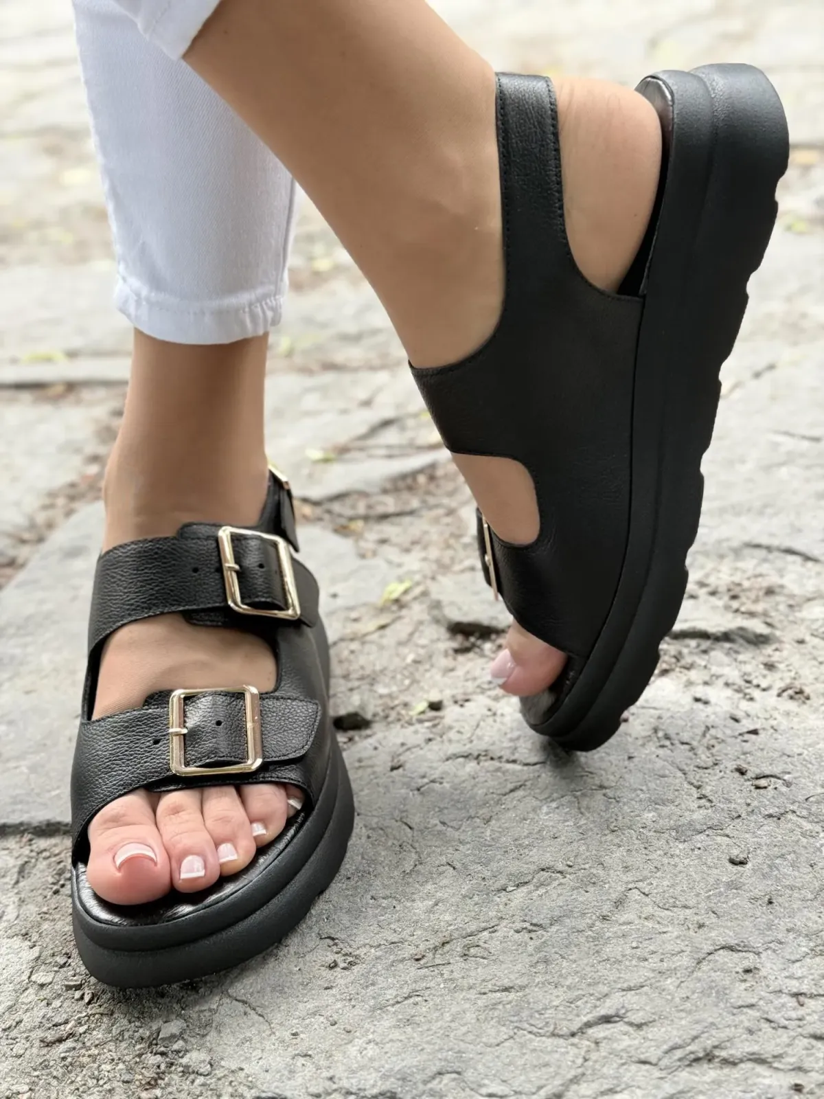 Sandałki damskie OLEKSY ze skóry naturalnej Polskiej produkcji