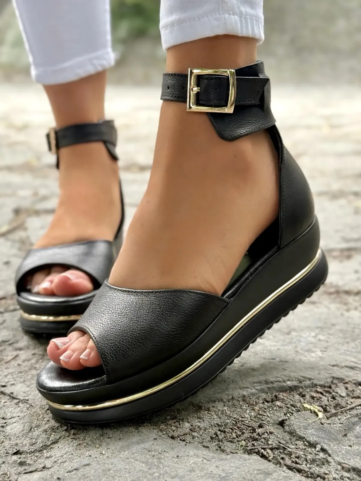 Sandałki damskie OLEKSY ze skóry naturalnej Polskiej produkcji