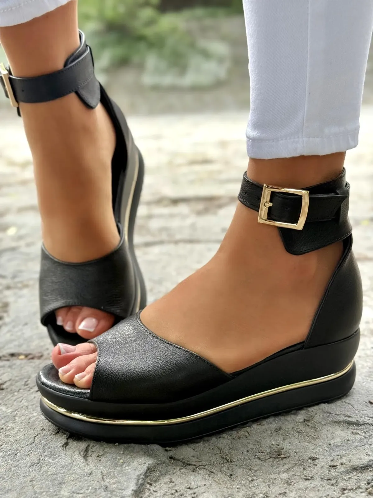 Sandałki damskie OLEKSY ze skóry naturalnej Polskiej produkcji