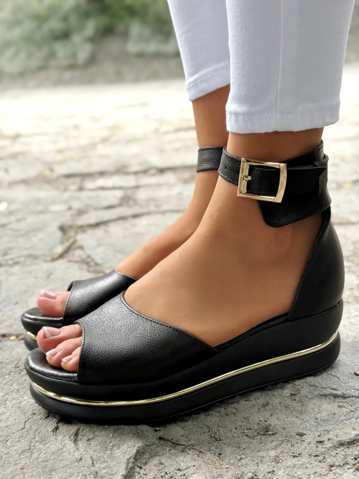 Sandałki damskie OLEKSY ze skóry naturalnej Polskiej produkcji