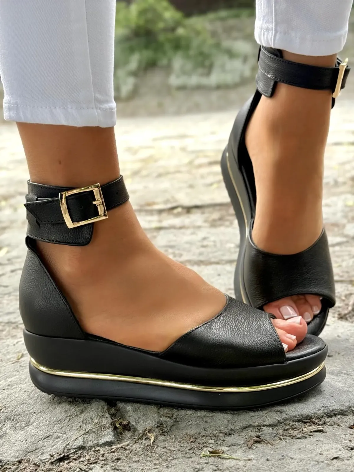 Sandałki damskie OLEKSY ze skóry naturalnej Polskiej produkcji