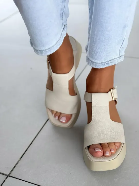 Sandałki damskie OLEKSY ze skóry naturalnej Polskiej produkcji