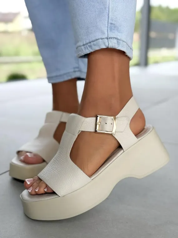 Sandałki damskie OLEKSY ze skóry naturalnej Polskiej produkcji