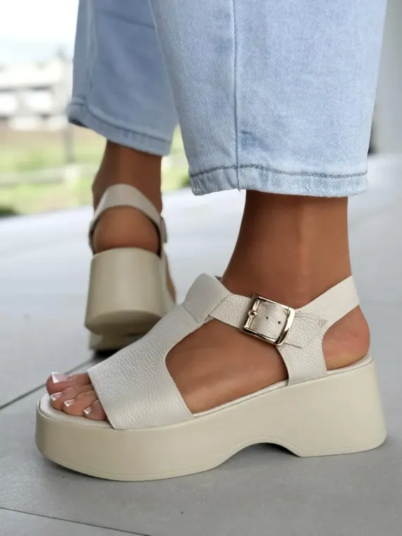 Sandałki damskie OLEKSY ze skóry naturalnej Polskiej produkcji