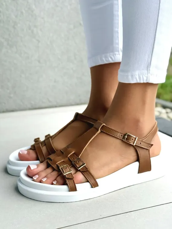 Sandałki damskie OLEKSY ze skóry naturalnej Polskiej produkcji