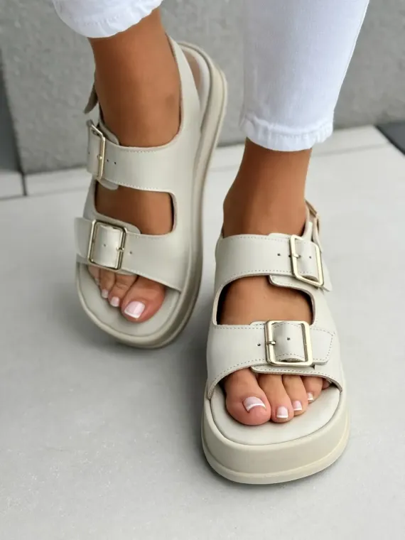 Sandałki damskie OLEKSY ze skóry naturalnej Polskiej produkcji