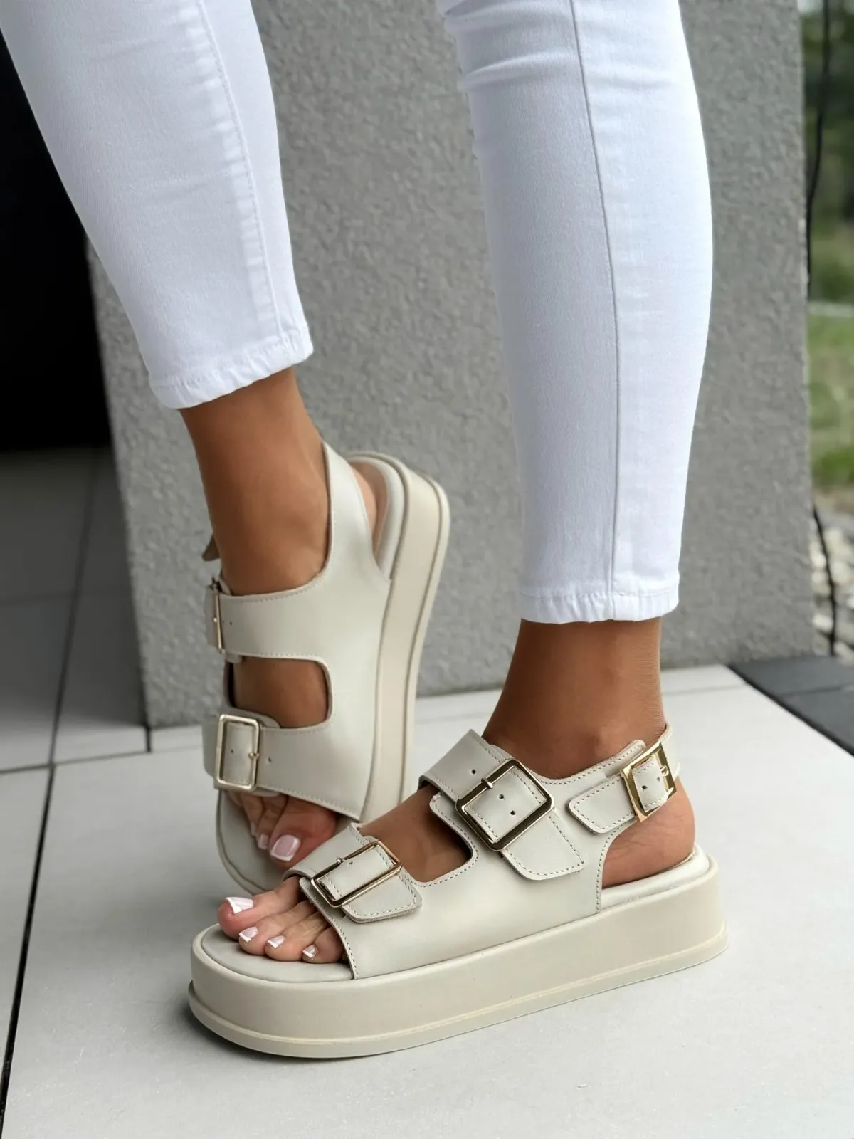 Sandałki damskie OLEKSY ze skóry naturalnej Polskiej produkcji