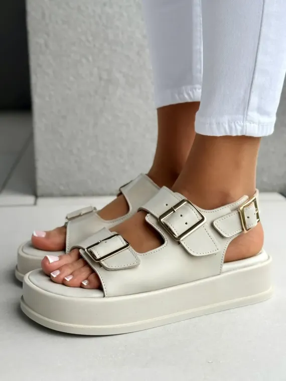 Sandałki damskie OLEKSY ze skóry naturalnej Polskiej produkcji