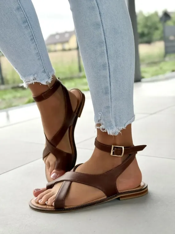 Sandałki damskie OLEKSY ze skóry naturalnej Polskiej produkcji