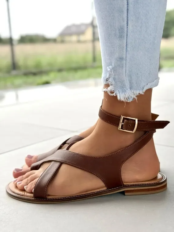 Sandałki damskie OLEKSY ze skóry naturalnej Polskiej produkcji