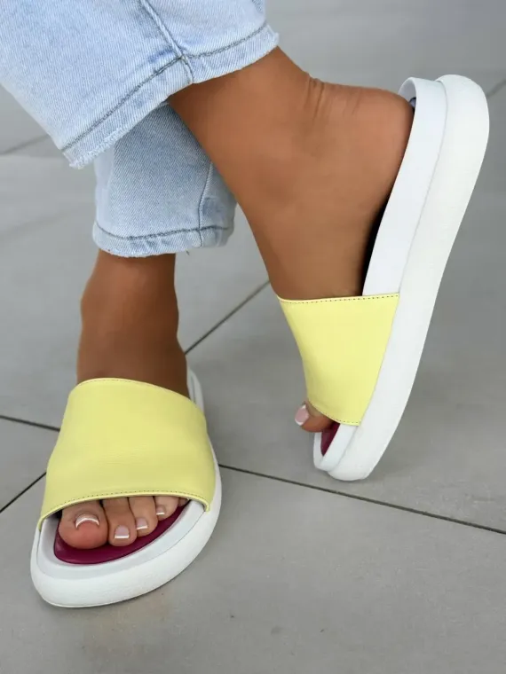 Klapki damskie OLEKSY ze skóry naturalnej Polskiej produkcji