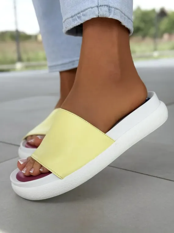 Klapki damskie OLEKSY ze skóry naturalnej Polskiej produkcji