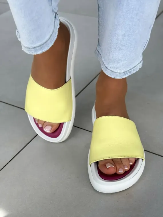 Klapki damskie OLEKSY ze skóry naturalnej Polskiej produkcji