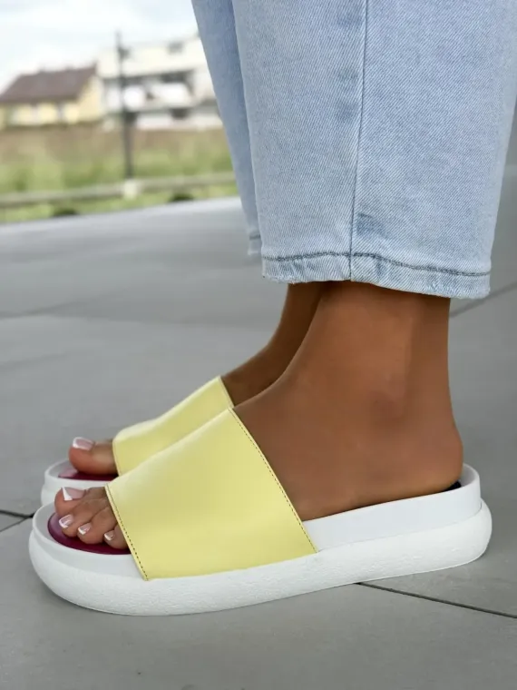 Klapki damskie OLEKSY ze skóry naturalnej Polskiej produkcji