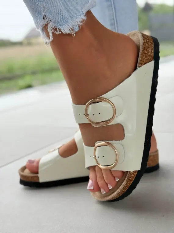 Klapki damskie ze skóry naturalnej