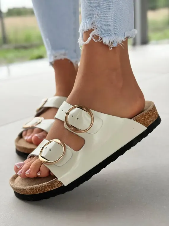 Klapki damskie ze skóry naturalnej