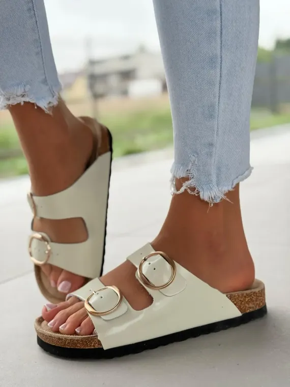 Klapki damskie ze skóry naturalnej